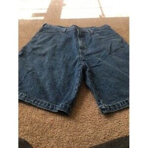 Premier International Men's Blue Denim Jean Shorts Zip Button Pockets Size 36